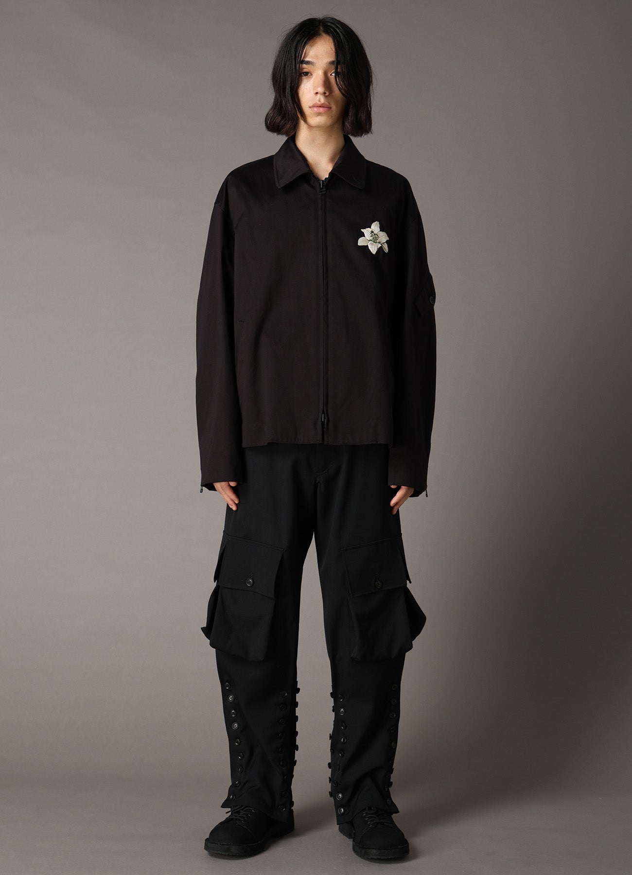 WHIPCORD LILY EMBROIDERED SOUVENIR JACKET – THE SHOP YOHJI YAMAMOTO