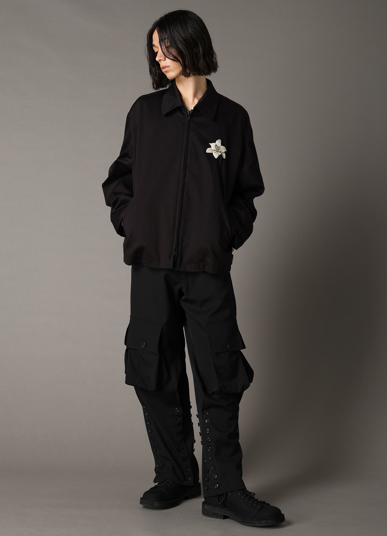 WHIPCORD LILY EMBROIDERED SOUVENIR JACKET – THE SHOP YOHJI YAMAMOTO