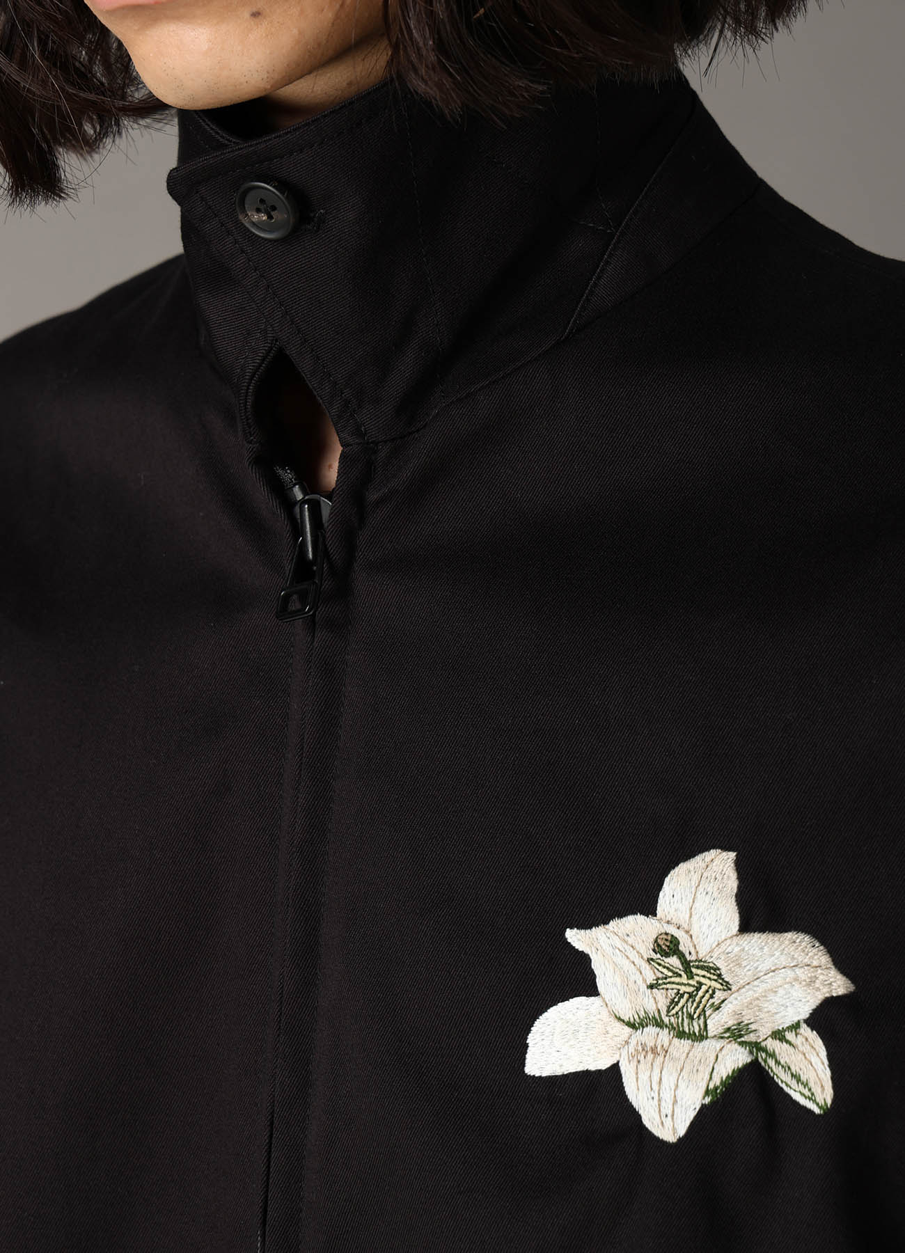 WHIPCORD LILY EMBROIDERED SOUVENIR JACKET – THE SHOP YOHJI YAMAMOTO