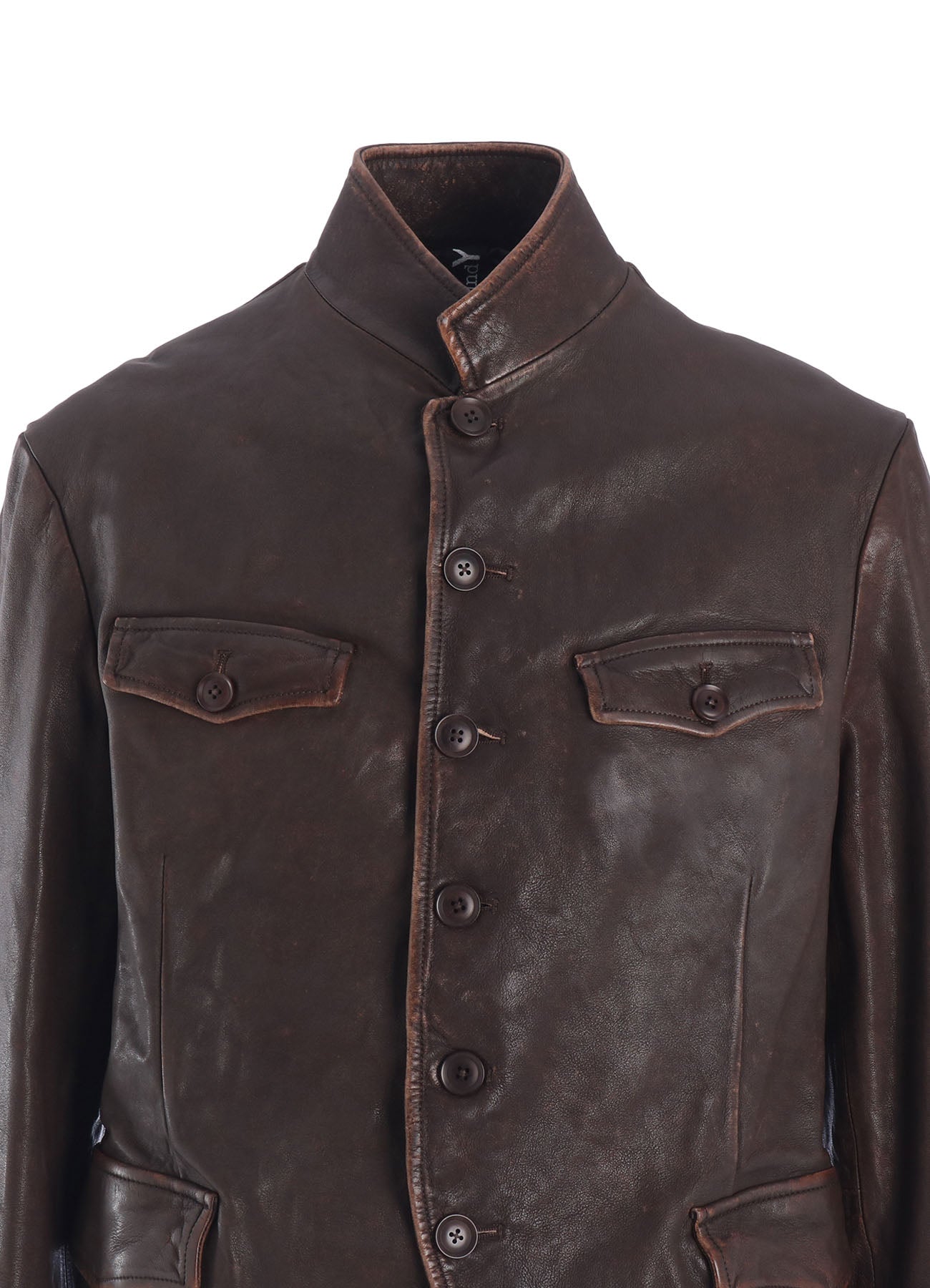 SHEEP LEATHER STAND COLLAR JACKET