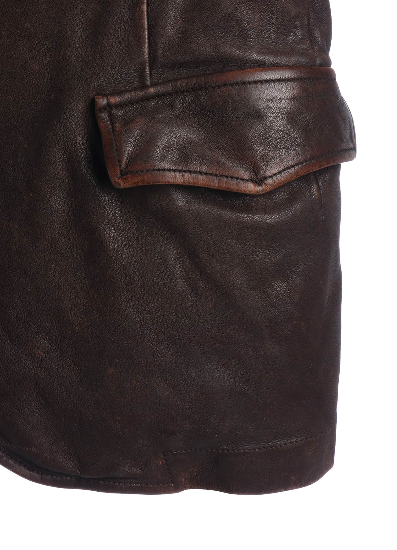 SHEEP LEATHER STAND COLLAR JACKET