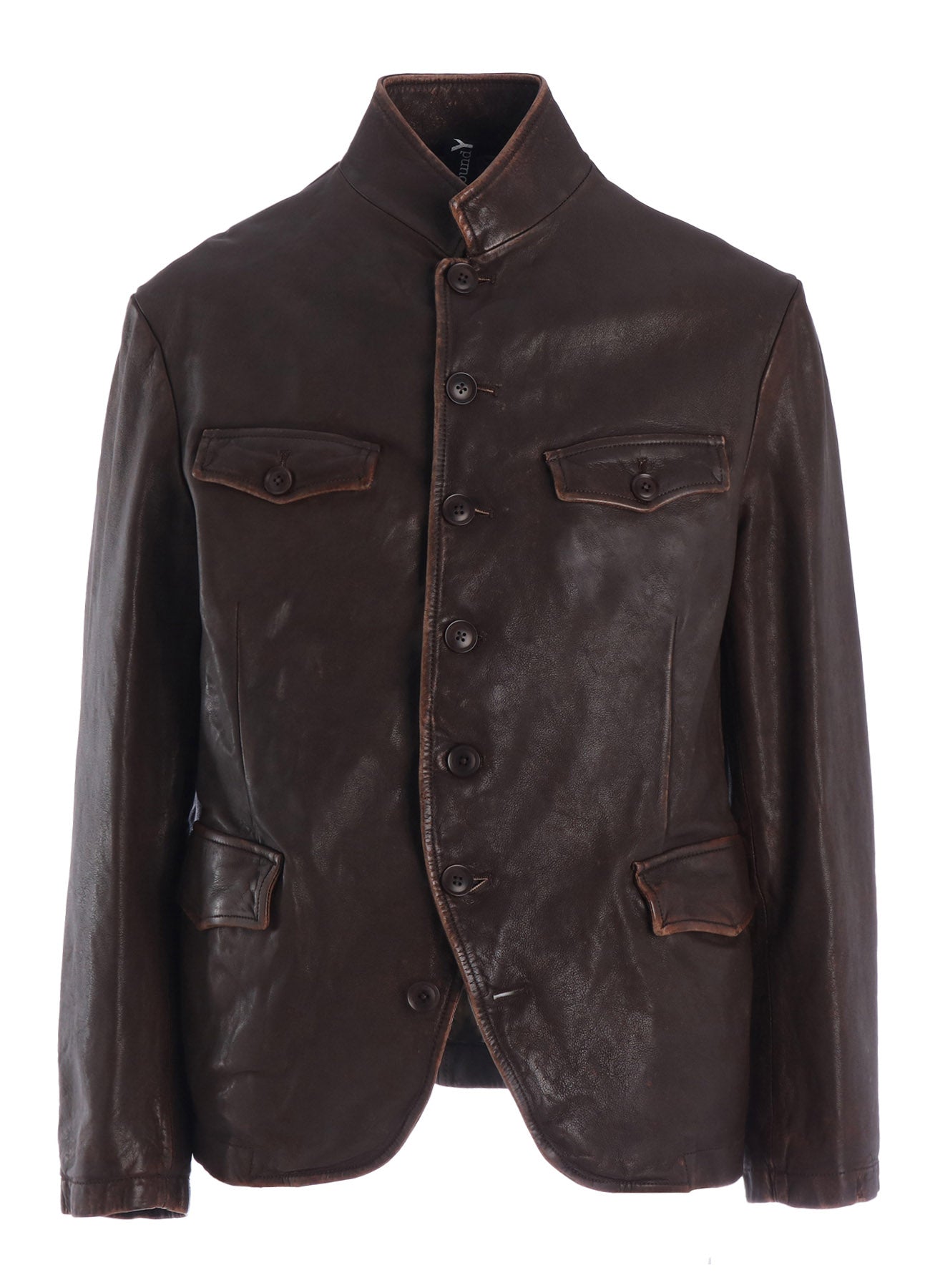 SHEEP LEATHER STAND COLLAR JACKET