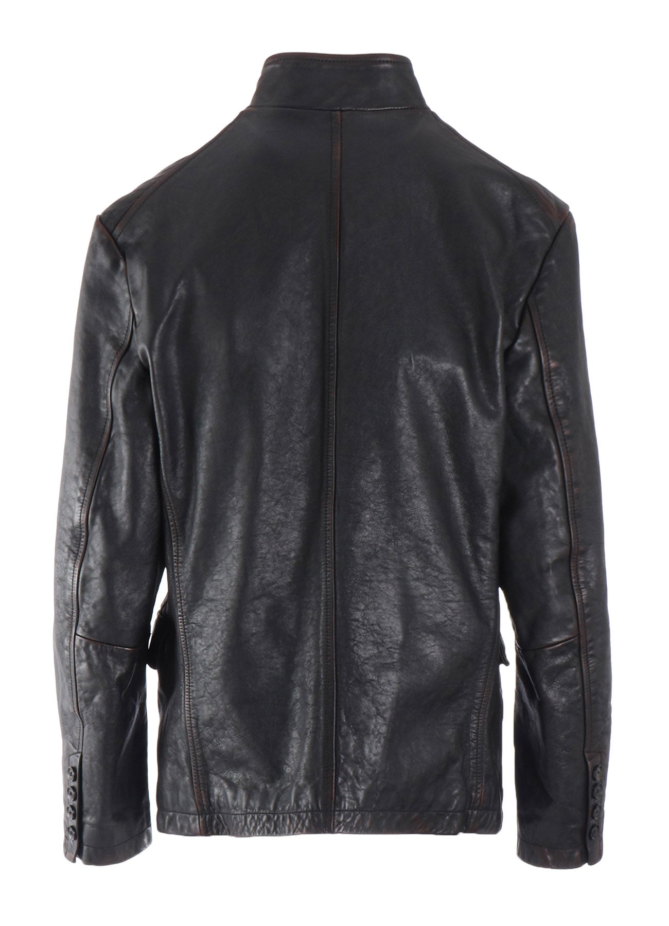 HORSE LEATHER STAND COLLAR JACKET