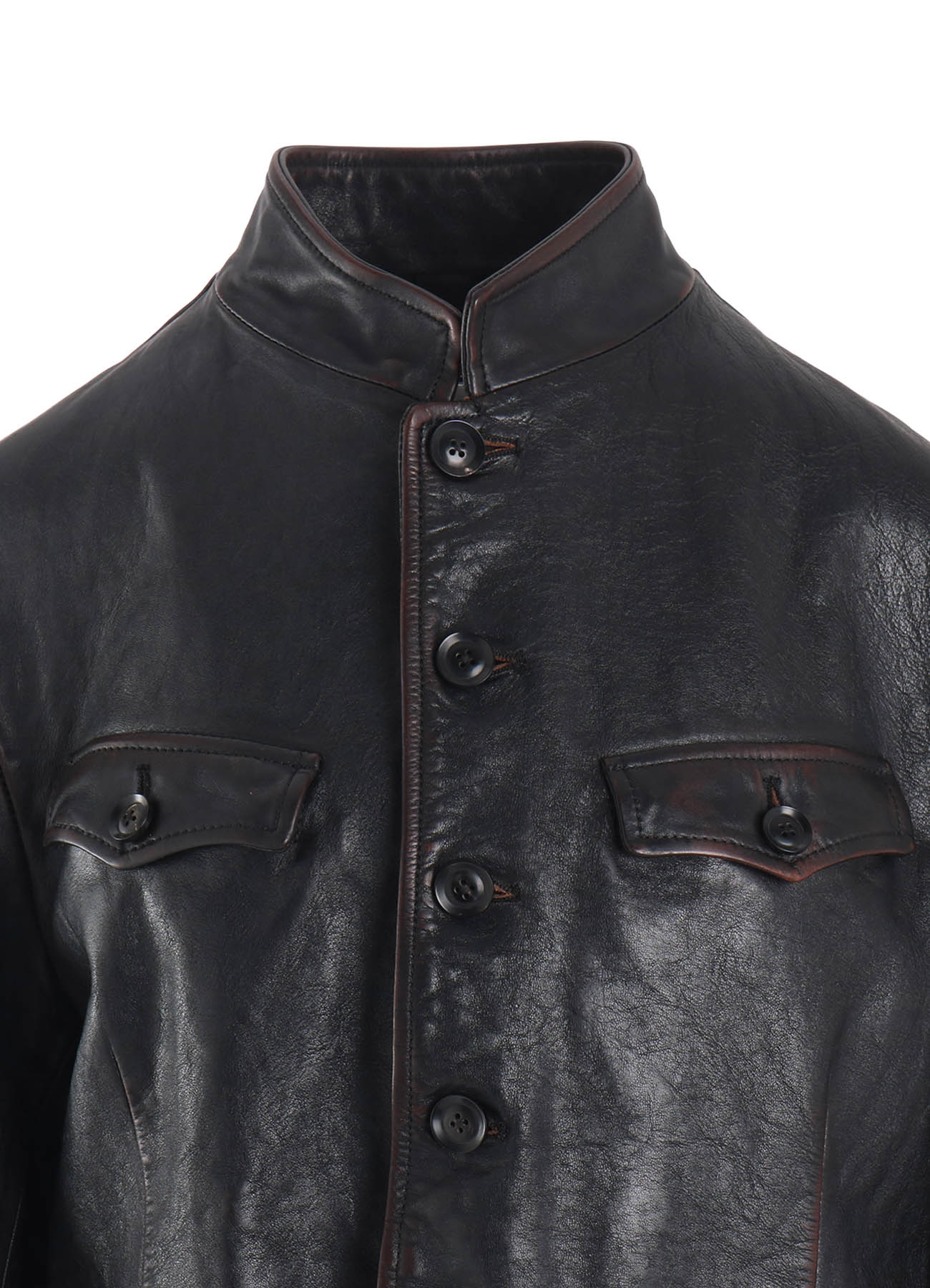 HORSE LEATHER STAND COLLAR JACKET – THE SHOP YOHJI YAMAMOTO