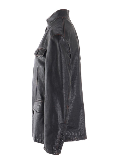 HORSE LEATHER STAND COLLAR JACKET