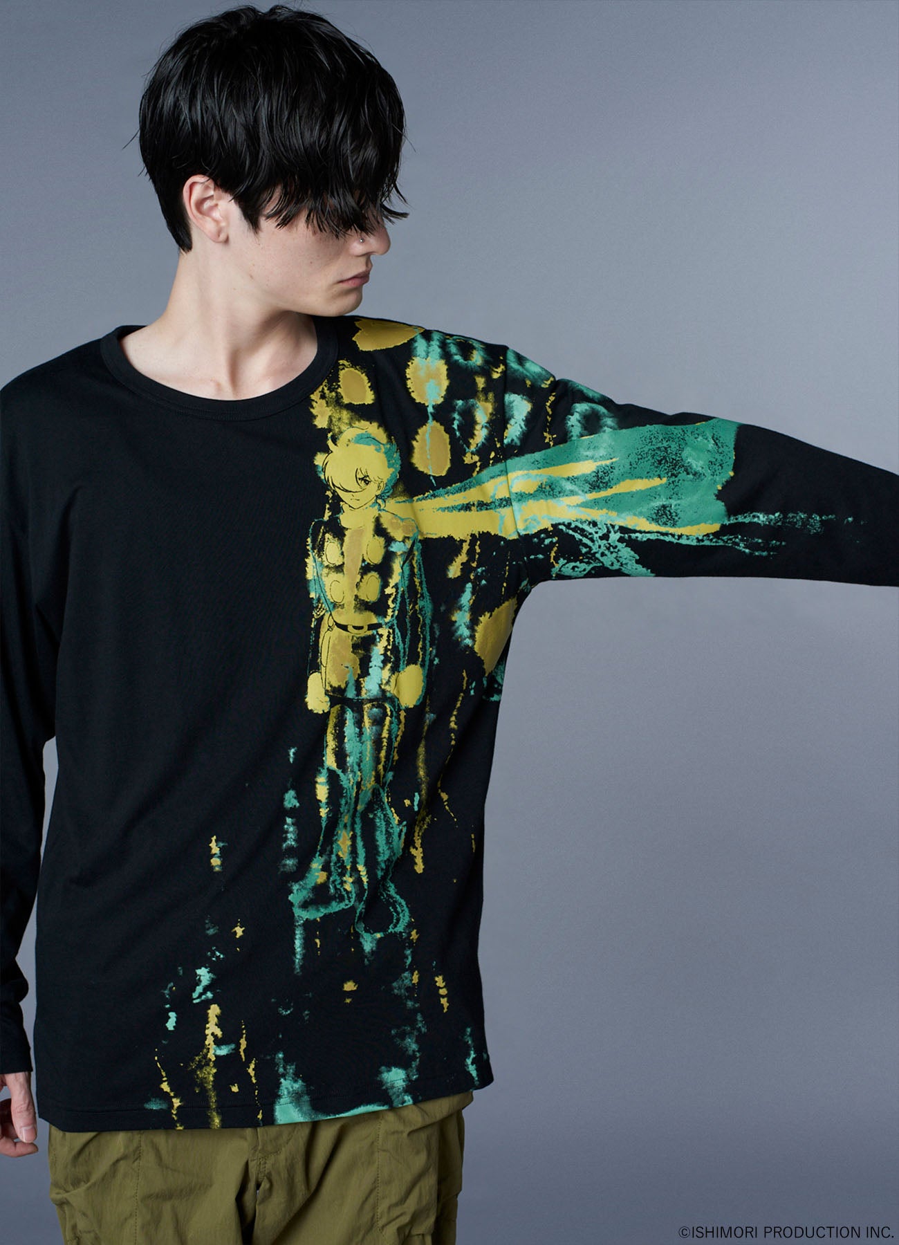 Ground Y×Cyborg 009 60th CYBORG 009 WATERCOLOR LONG SLEEVE T-SHIRT