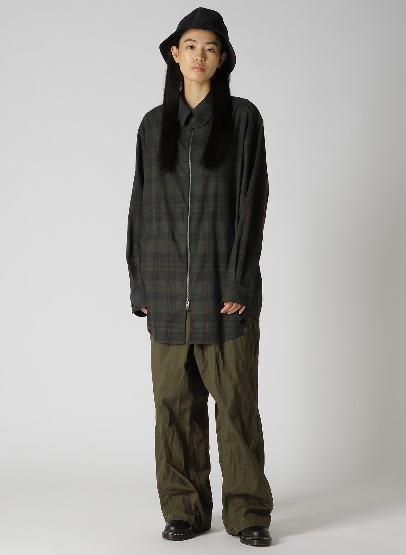 SUMI INK-DYED MADRAS PLAID SLIDER SHIRT