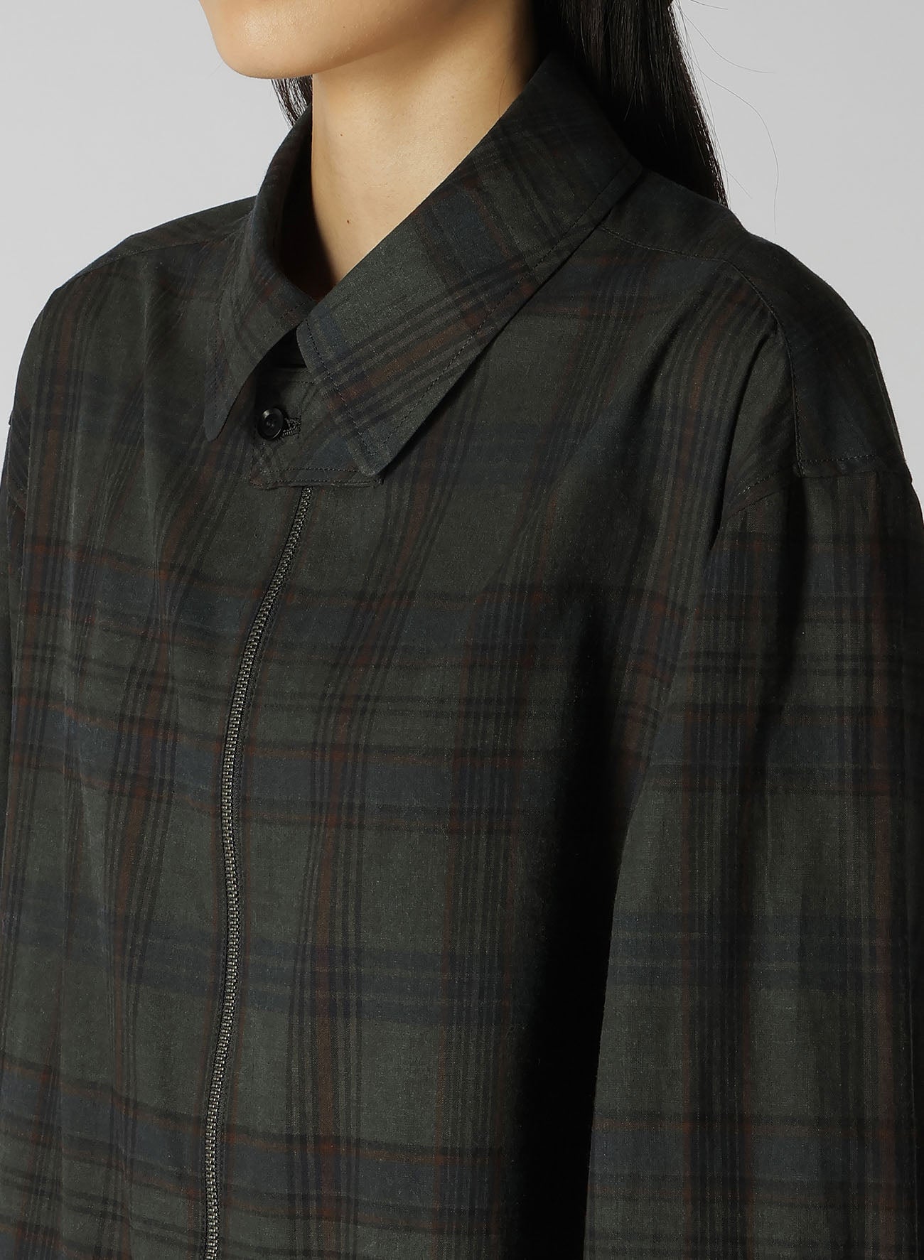 SUMI INK-DYED MADRAS PLAID SLIDER SHIRT