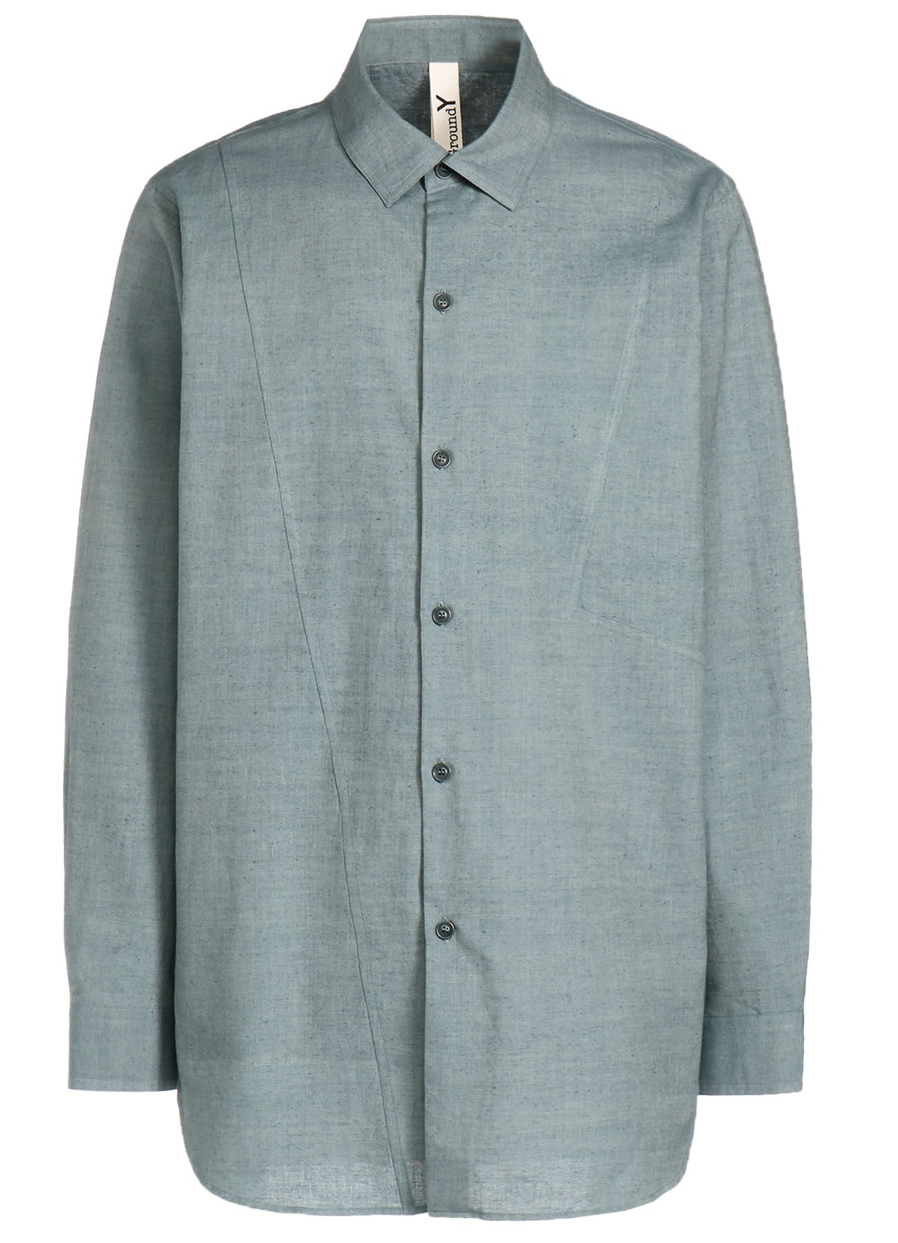 CHAMBRAY LAWN SLIM LONG PANEL SHIRT