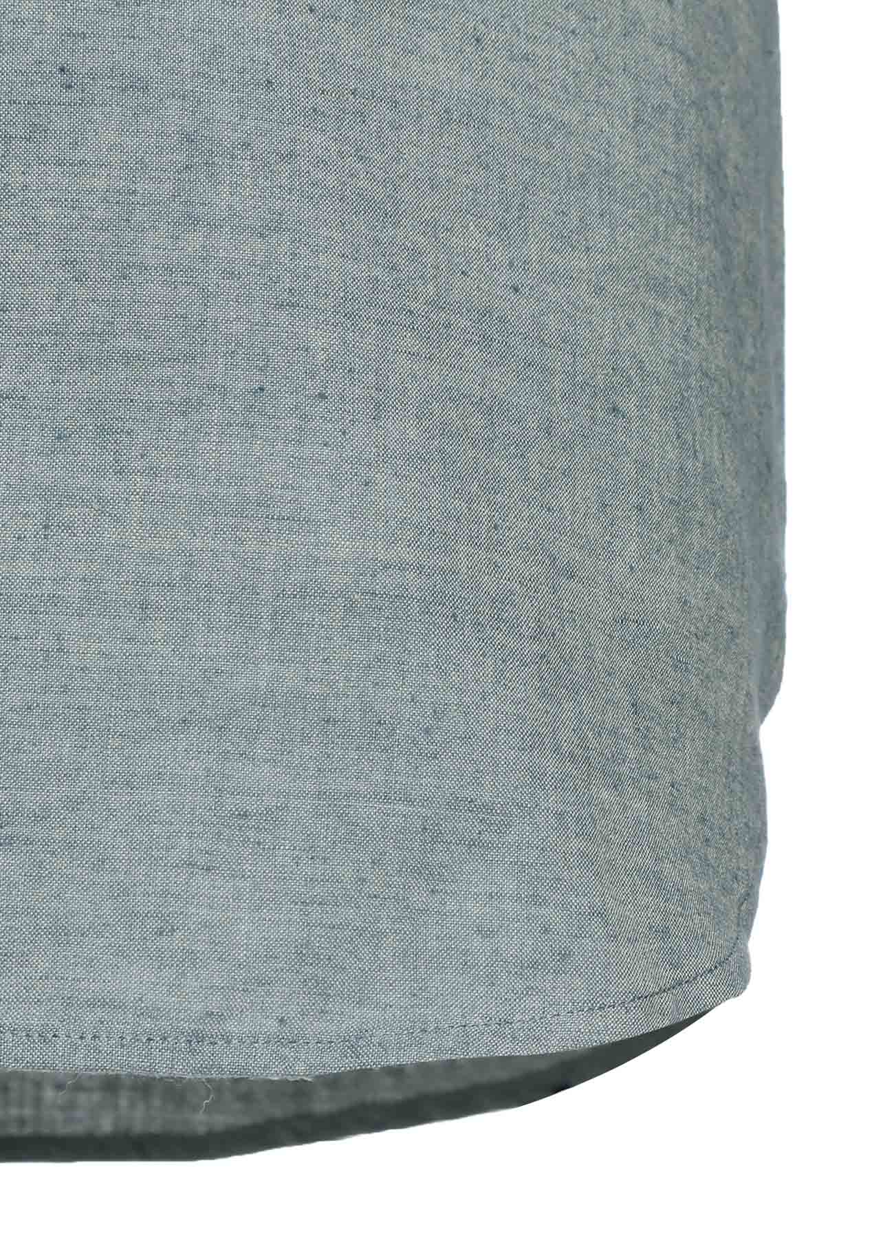 CHAMBRAY LAWN SLIM LONG PANEL SHIRT