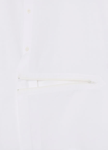 COTTON BROAD LEFT FRONT ZIPPER SLIT SHIRT