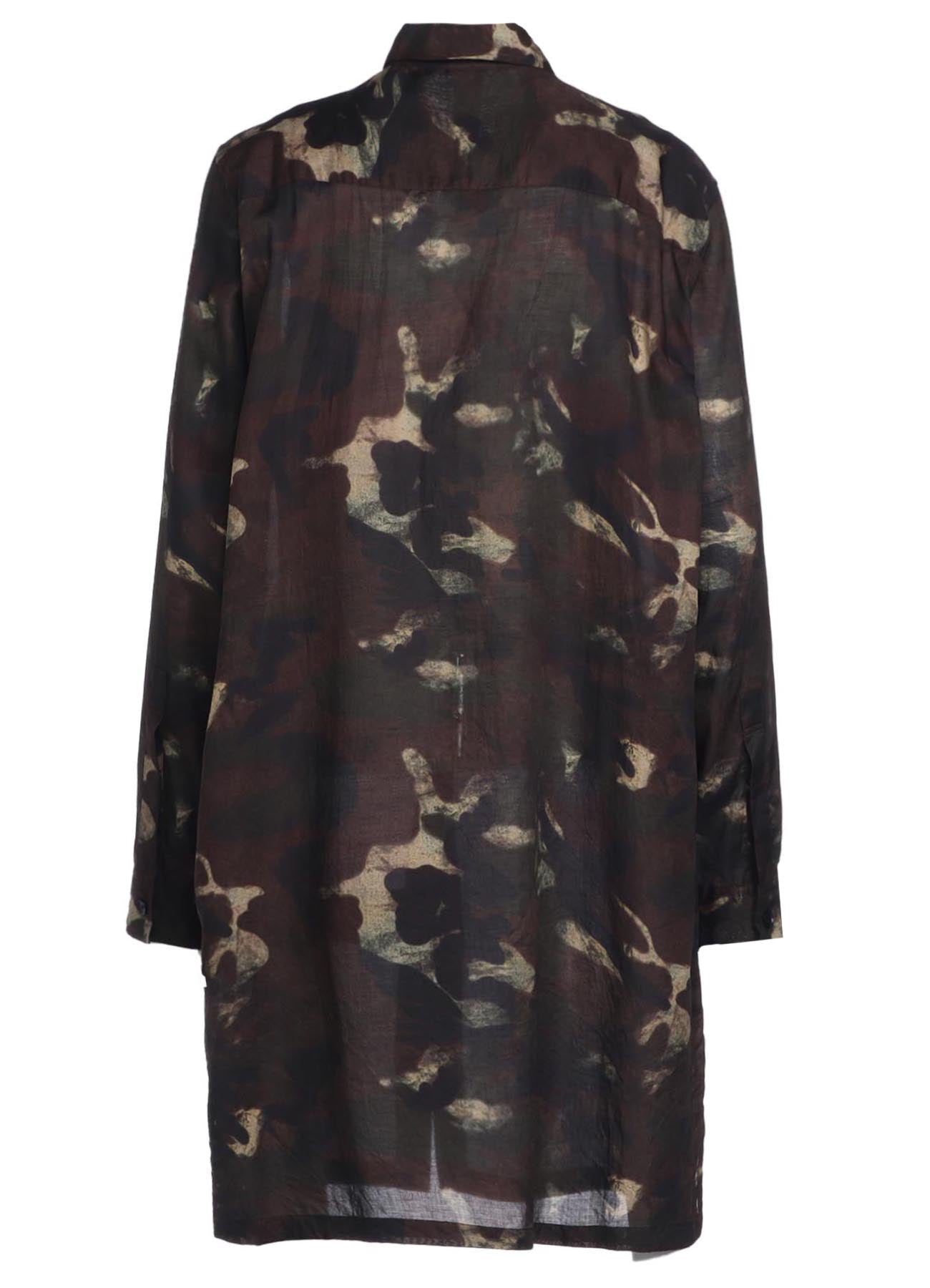 CAMOUFLAGE PATTERN VIYELLA LEFT FRONT ZIPPER SLIT SHIRT