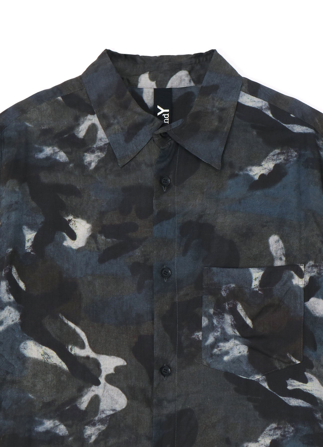 CAMOUFLAGE PATTERN VIYELLA LEFT FRONT ZIPPER SLIT SHIRT