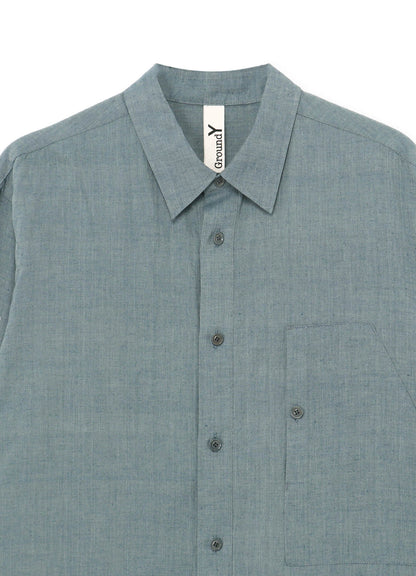 CHAMBRAY LAWN DESIGN POCKET SHIRT