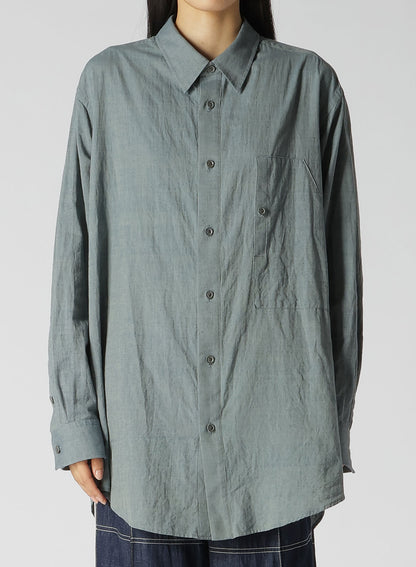 CHAMBRAY LAWN DESIGN POCKET SHIRT