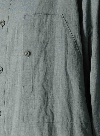 CHAMBRAY LAWN DESIGN POCKET SHIRT