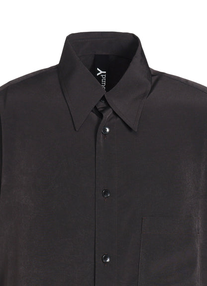 TRIACETATE/POLYESTER CREPE de CHINE LEFT FRONT DRAPED DRESS SHIRT