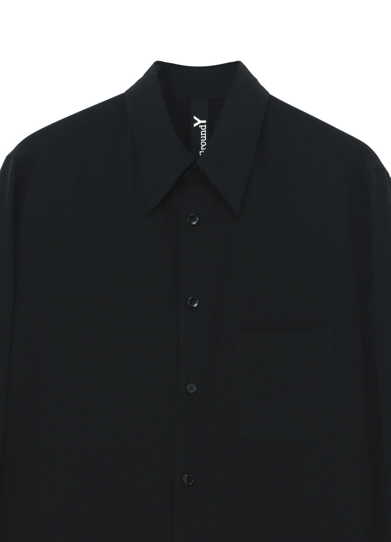 TRIACETATE/POLYESTER CREPE de CHINE LEFT FRONT DRAPED DRESS SHIRT