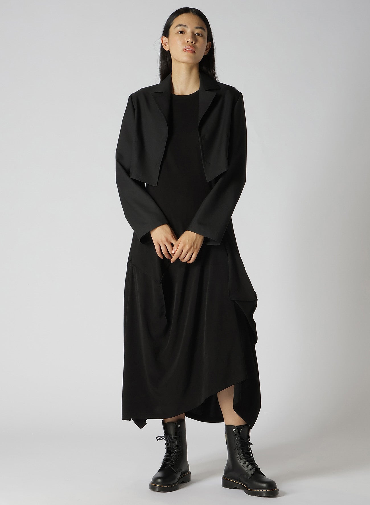 WOOL POLYESTER GABARDINE SHORT BACK JACKET – THE SHOP YOHJI YAMAMOTO