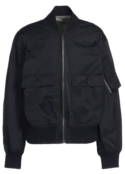 POLYESTER TWILL TYPEWRITER DOUBLE ZIPPER MA-1 JACKET