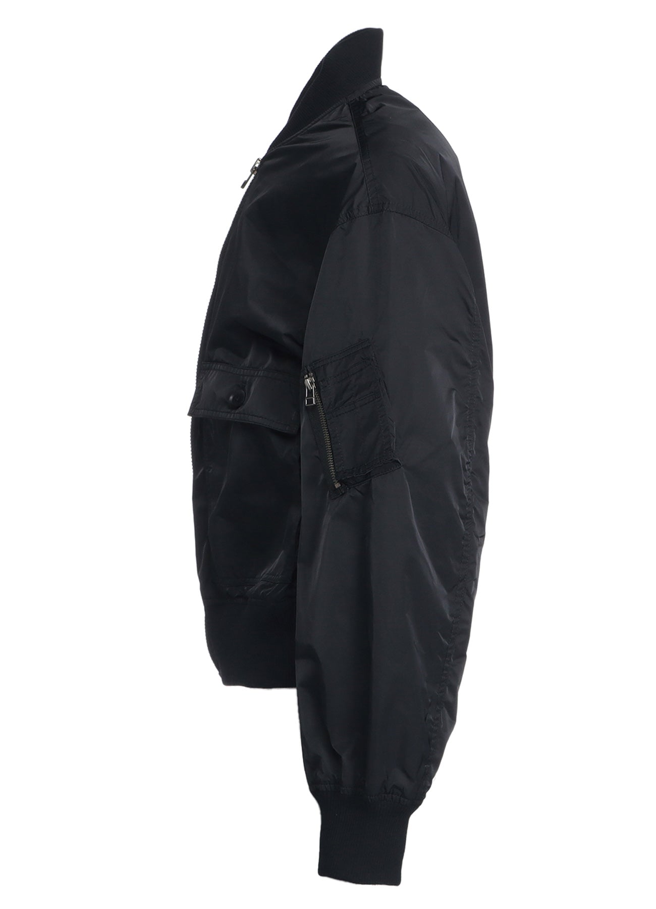 POLYESTER TWILL TYPEWRITER DOUBLE ZIPPER MA-1 JACKET