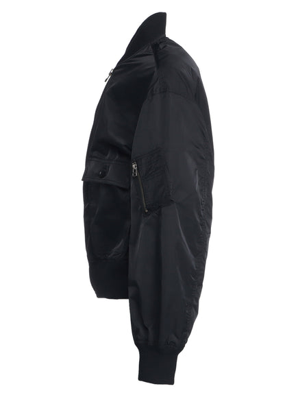 POLYESTER TWILL TYPEWRITER DOUBLE ZIPPER MA-1 JACKET