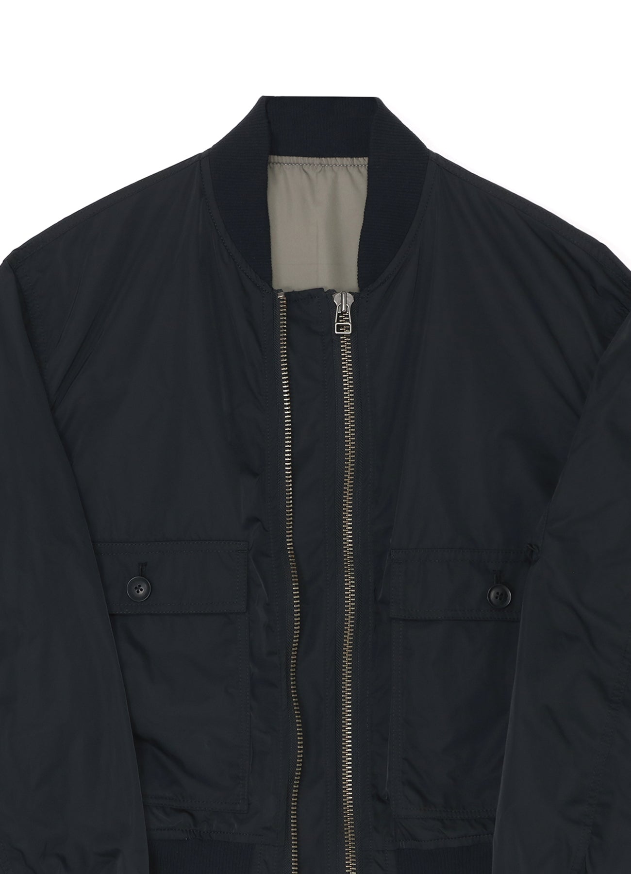 POLYESTER TWILL TYPEWRITER DOUBLE ZIPPER MA-1 JACKET