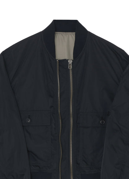 POLYESTER TWILL TYPEWRITER DOUBLE ZIPPER MA-1 JACKET