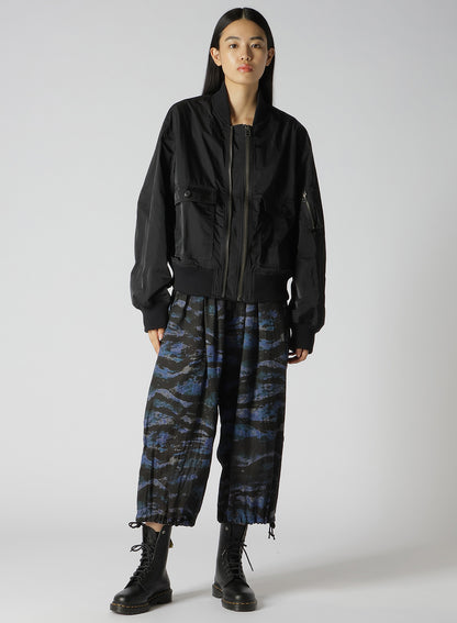 POLYESTER TWILL TYPEWRITER DOUBLE ZIPPER MA-1 JACKET