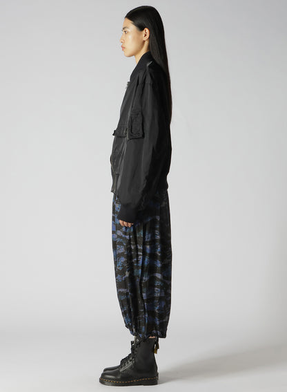 POLYESTER TWILL TYPEWRITER DOUBLE ZIPPER MA-1 JACKET