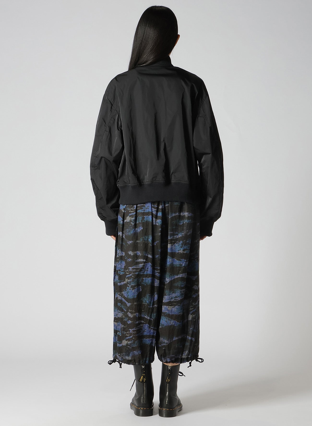 POLYESTER TWILL TYPEWRITER DOUBLE ZIPPER MA-1 JACKET