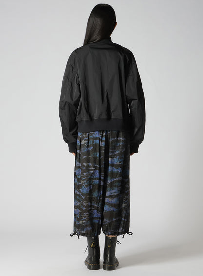 POLYESTER TWILL TYPEWRITER DOUBLE ZIPPER MA-1 JACKET