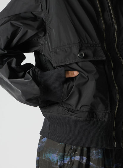 POLYESTER TWILL TYPEWRITER DOUBLE ZIPPER MA-1 JACKET