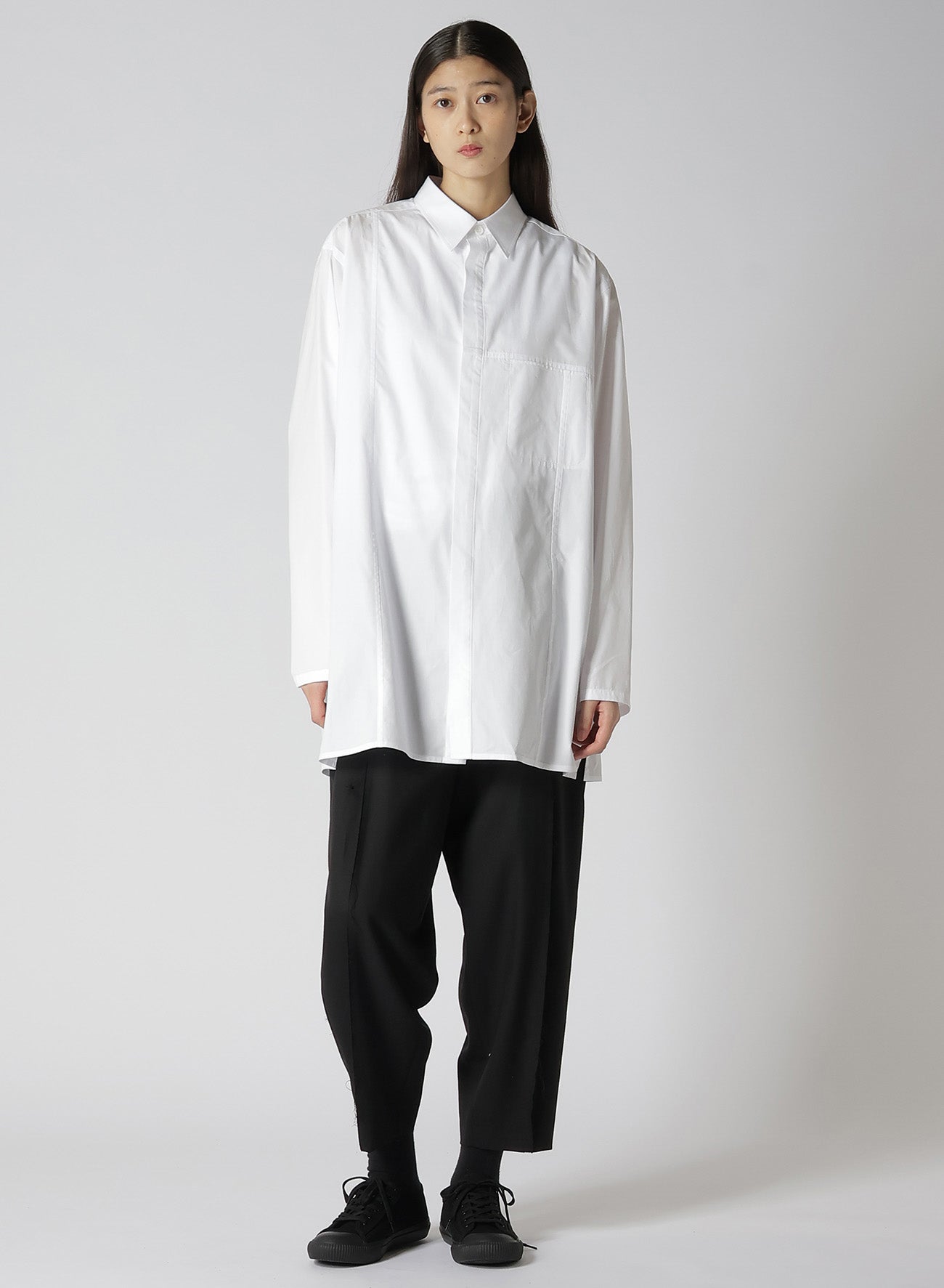 WOOL POLYESTER GABARDINE CROSS TUCK PANTS – THE SHOP YOHJI YAMAMOTO