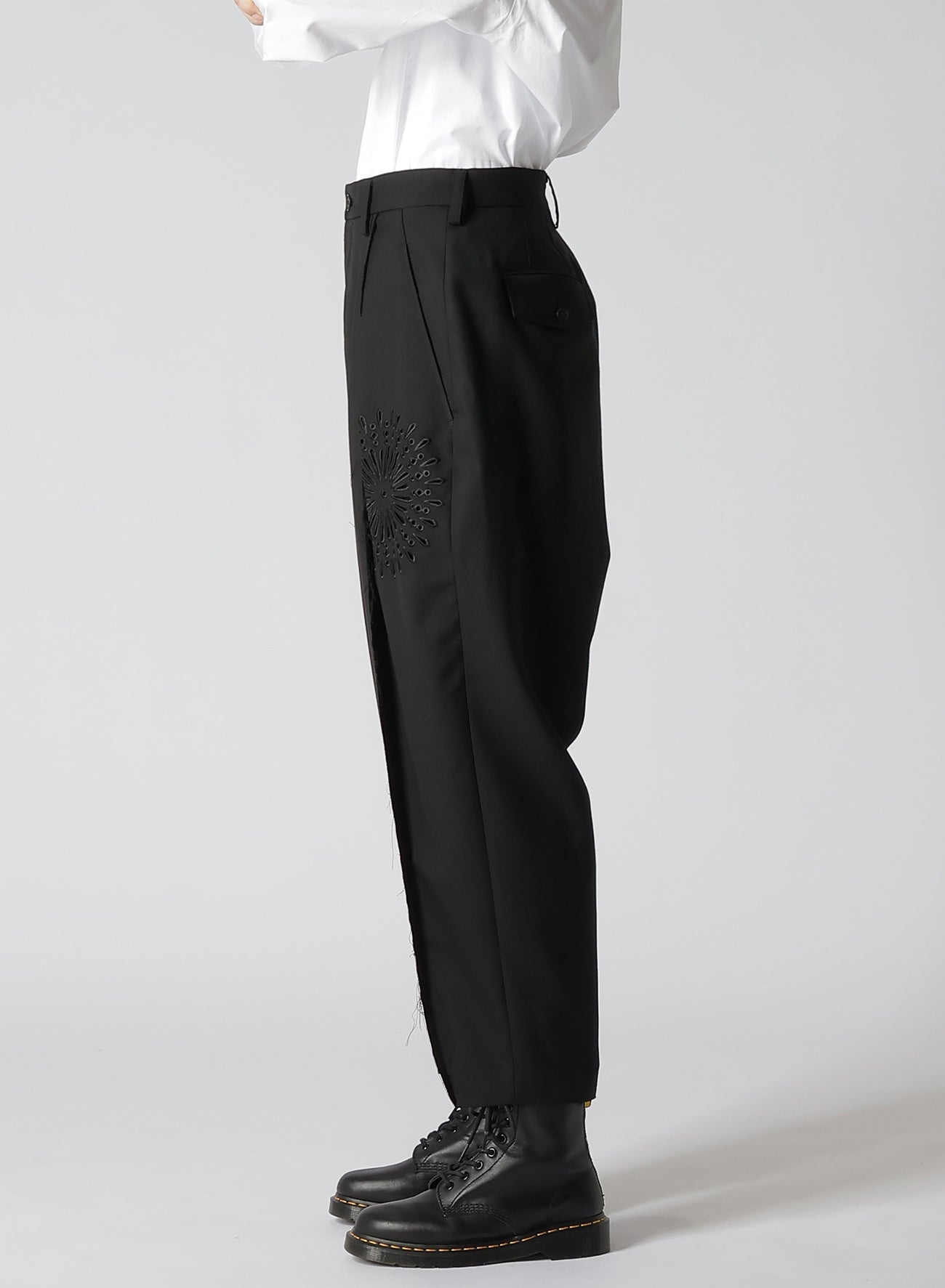 WOOL POLYESTER GABARDINE CROSS TUCK PANTS – THE SHOP YOHJI YAMAMOTO