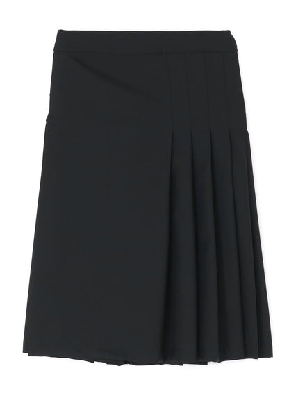 WOOL POLYESTER GABARDINE WRAPPED TUCK SKIRT