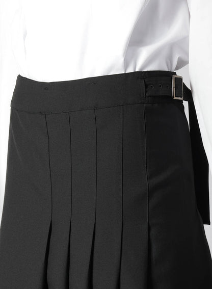 WOOL POLYESTER GABARDINE WRAPPED TUCK SKIRT