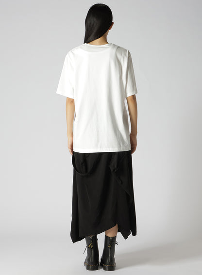 COTTON JERSEY HEM BELTED T-SHIRT