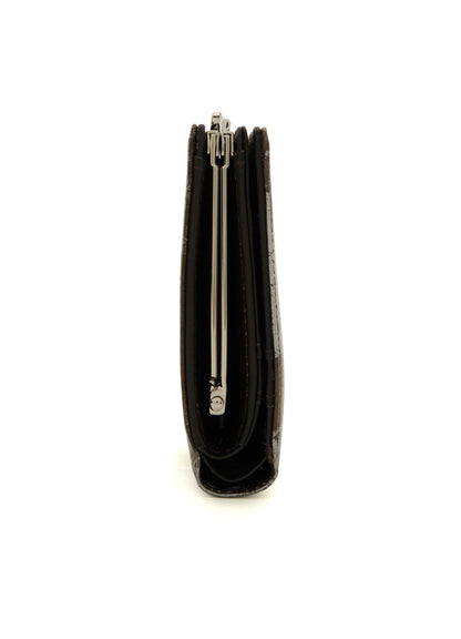 PRINTED LEATHER DOUBLE-FOLD WALLET