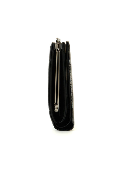 PRINTED LEATHER DOUBLE-FOLD WALLET