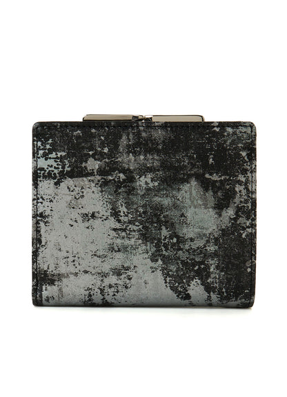 PRINTED LEATHER DOUBLE-FOLD WALLET