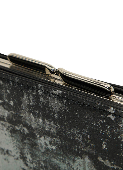 PRINTED LEATHER DOUBLE-FOLD WALLET