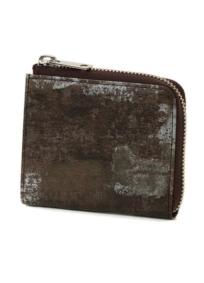PRINTED LEATHER L-ZIP WALLET