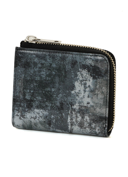 PRINTED LEATHER L-ZIP WALLET