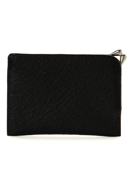 COW LEATHER CARD & COIN CASE W/CLASP