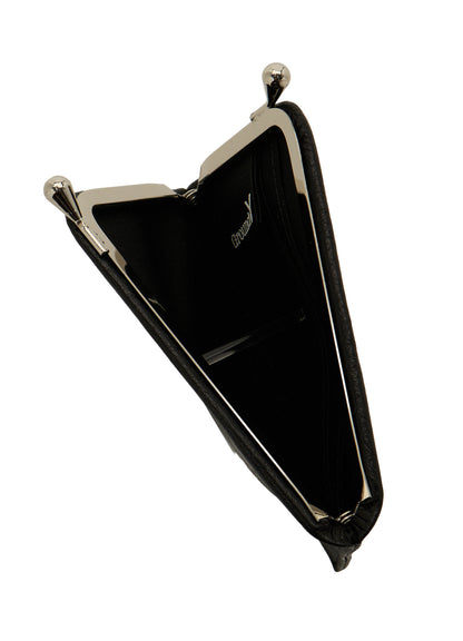 COW LEATHER CARD & COIN CASE W/CLASP
