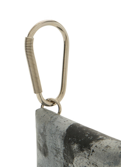 PRINTED LEATHER PILL CASE KEYCHAIN