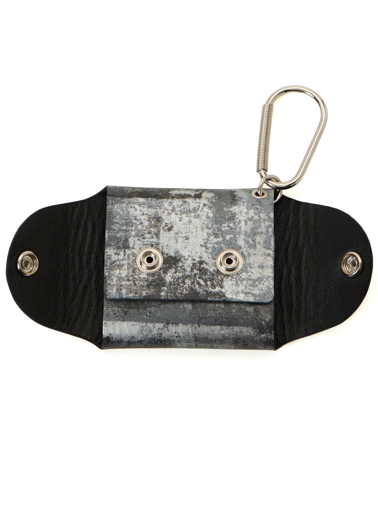 PRINTED LEATHER PILL CASE KEYCHAIN
