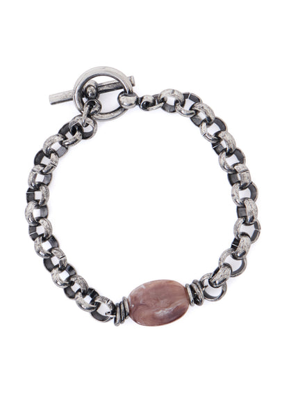 BRASS OVAL BEADS BRACELET