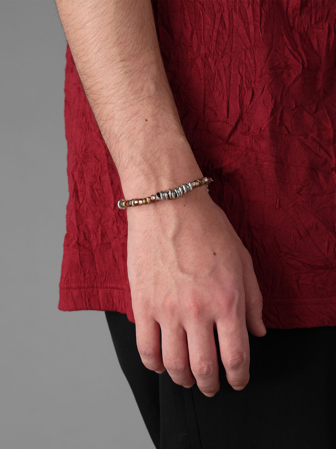 BRASS BROWN BEADS BRACELET